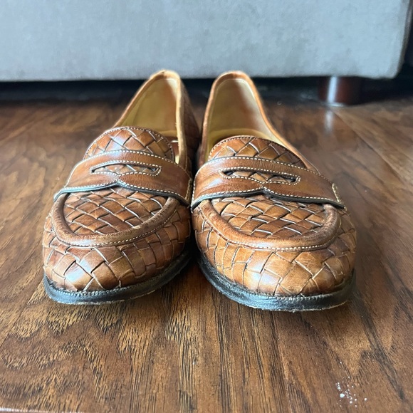 Cole Haan Basket Woven Brown Leather Women’s Penny Loafers - Picture 3 of 10